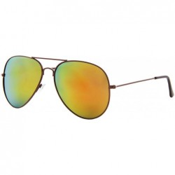 Goggle Vintage Mirror AVIATOR Sunglasses Metal Frame Double Bridge Trendy - CL18G2EZZ5Y $11.76