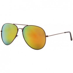 Goggle Vintage Mirror AVIATOR Sunglasses Metal Frame Double Bridge Trendy - CL18G2EZZ5Y $19.02