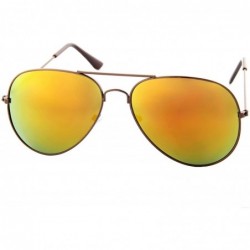 Goggle Vintage Mirror AVIATOR Sunglasses Metal Frame Double Bridge Trendy - CL18G2EZZ5Y $11.76