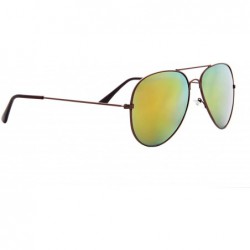 Goggle Vintage Mirror AVIATOR Sunglasses Metal Frame Double Bridge Trendy - CL18G2EZZ5Y $11.76