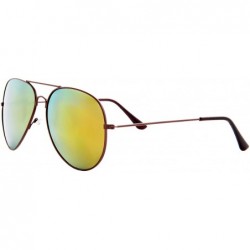 Goggle Vintage Mirror AVIATOR Sunglasses Metal Frame Double Bridge Trendy - CL18G2EZZ5Y $11.76