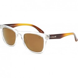 Wayfarer Polarized Sunglasses for Women Men - LP10604 - Crystal Brown / Gold Mirror Lens - CL18IL0ANTA $13.62