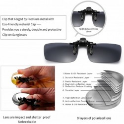 Shield Polarized Clip-on Flip Up Metal Clip Rimless Sunglasses for Prescription Glasses - Black+yellow(day&night) - CR17YHG59...