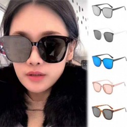 Oversized Sunglasses for Women Oversized Fashion Vintage Eyewear for Driving Fishing - Mirrored Polarized Lens - Blue - CP18T...