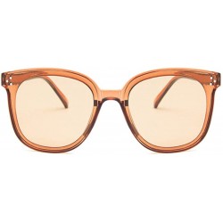 Square Unisex Sunglasses Fashion Bright Black Grey Drive Holiday Square Non-Polarized UV400 - Brown - CM18RLT3YSN $12.23