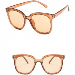Square Unisex Sunglasses Fashion Bright Black Grey Drive Holiday Square Non-Polarized UV400 - Brown - CM18RLT3YSN $12.23