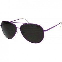 Aviator Unisex Pop Neon Metal Frame Officer Style Pilots Sunglasses - Purple - CO18LMKMXQM $17.07