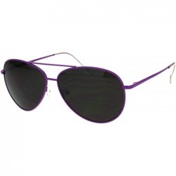 Aviator Unisex Pop Neon Metal Frame Officer Style Pilots Sunglasses - Purple - CO18LMKMXQM $11.46