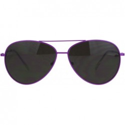 Aviator Unisex Pop Neon Metal Frame Officer Style Pilots Sunglasses - Purple - CO18LMKMXQM $11.46