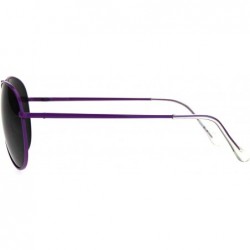 Aviator Unisex Pop Neon Metal Frame Officer Style Pilots Sunglasses - Purple - CO18LMKMXQM $11.46