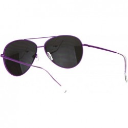 Aviator Unisex Pop Neon Metal Frame Officer Style Pilots Sunglasses - Purple - CO18LMKMXQM $11.46