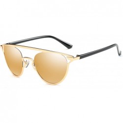 Cat Eye Classic Vintage Women Cat Eye Sunglasses Polarized Coating Mirror Lens UV400 - Gold/Gold - CV12NRH8LEE $30.36