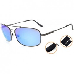Rectangular Bifocal Sunglasses with Bendable Bridge and Temples Memory Reading Sunglasses Lightweight Titanium - C418C9LKG9N ...