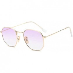 Square Frame Metal Square Sunglasses Women Classic Vintage Pilot Sun Glasses Brand Design Gradient Sunglasses - C1 - CQ18WD84...