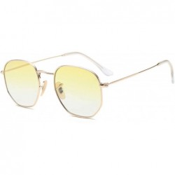 Square Frame Metal Square Sunglasses Women Classic Vintage Pilot Sun Glasses Brand Design Gradient Sunglasses - C1 - CQ18WD84...