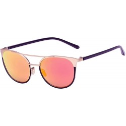 Aviator Women's Metal Fashion Cateye Aviators retro mirror lens Sunglasses - C1188NQERDD $7.26