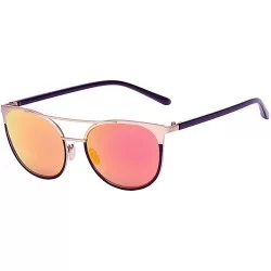 Aviator Women's Metal Fashion Cateye Aviators retro mirror lens Sunglasses - C1188NQERDD $7.26