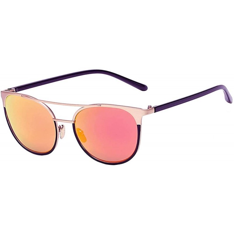 Aviator Women's Metal Fashion Cateye Aviators retro mirror lens Sunglasses - C1188NQERDD $7.26