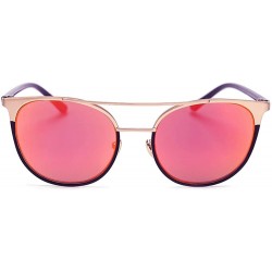 Aviator Women's Metal Fashion Cateye Aviators retro mirror lens Sunglasses - C1188NQERDD $7.26