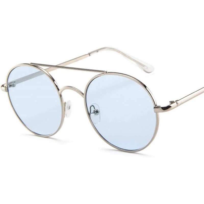 Aviator New Arrival 2019 Alloy Sunglasses Women Vintage Luxury Ocean Lens BlackGray - Silverblue - C818XQZCL89 $7.47