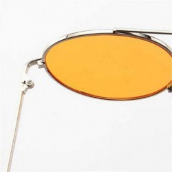 Aviator New Arrival 2019 Alloy Sunglasses Women Vintage Luxury Ocean Lens BlackGray - Silverblue - C818XQZCL89 $7.47