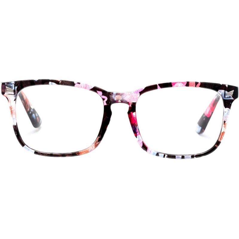 Aviator Non-Prescription Glasses for Women Men Clear Lens Square Frame Eyeglasses - Floral - C818Z46Q3W0 $10.98