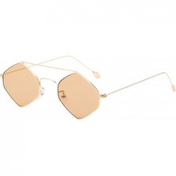Round Summer Rimless Tinted Fashion Sunglasses Small Face Candy Color Glasses - Gold Frame+brown Lens - CX18Q7LORZ6 $16.34