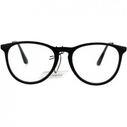 Rectangular Keyhole Round Horned Plastic Geek Hipster Clear Lens Eye Glasses - Black Gold - CQ185W274OZ $9.66