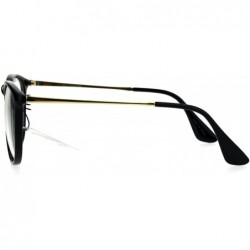 Rectangular Keyhole Round Horned Plastic Geek Hipster Clear Lens Eye Glasses - Black Gold - CQ185W274OZ $9.66