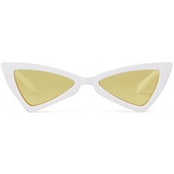 Cat Eye Cat eye Sunglasses for Women Men High Pointed Triangle Glasses - White Yellow - C418CQ2G86X $10.25