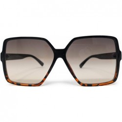 Oversized Retro Oversized Big Square Black Tortoise Sunglasses for Men Women Unisex UV400 - SM1130 - Black Tortoise/ Grey - C...