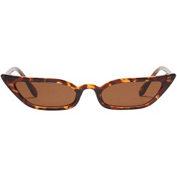 Wrap Unisex Fashion Eyewear Unique Sunglasses Small Frame Vintage Glasses - Brown - CU1970GDDGI $16.92