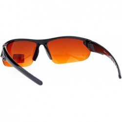 Sport Mens Rectangular Blue Buster Amber Lens HD Half Rim Sport Sunglasses Black - C912O6FT3G7 $12.01