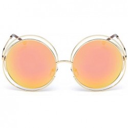 Round Fashion Men Womens Retro Vintage Round Frame UV Glasses Sunglasses - D - CM190626AZ4 $7.42