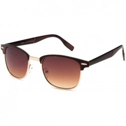 Round "Quest" Mens Round Frame Metal Fashion Sunglasses - Brown - CX127QJC9NP $9.57