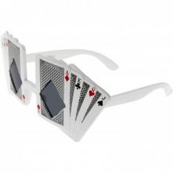 Oversized Halloween Costume Sunglasses Glasses Scary Party Men Women Adult - Cards-white - CK127OQ1NRD $20.38