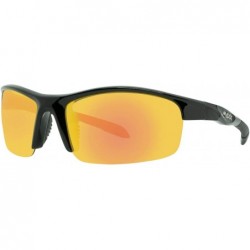 Sport Switchback Sport Golf Motorcycle Riding Sunglasses Black with Polarized Orange Mirror Lens - CL1967STM0U $20.29