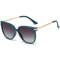 Square fashion big name unisex retro square frame brand designer ladies sunglasses - Green - CV18YE9H0LU $9.57