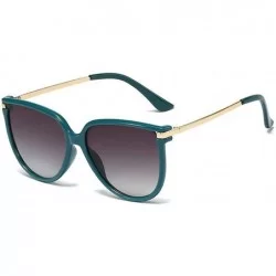 Square fashion big name unisex retro square frame brand designer ladies sunglasses - Green - CV18YE9H0LU $23.60