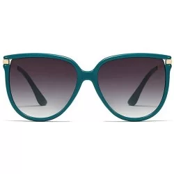 Square fashion big name unisex retro square frame brand designer ladies sunglasses - Green - CV18YE9H0LU $9.57