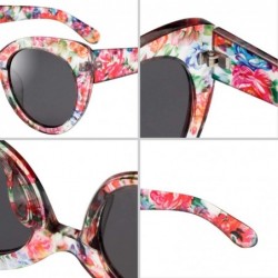 Cat Eye Women's Oversized Cateyes Polarized Plastic Colored Flower Sunglasses 80720 - Pink - CR18KHM9N8S $15.40