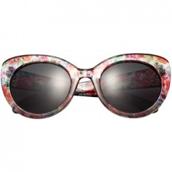 Cat Eye Women's Oversized Cateyes Polarized Plastic Colored Flower Sunglasses 80720 - Pink - CR18KHM9N8S $15.40