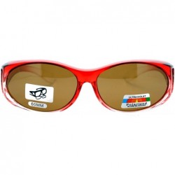 Oval No Glare Polarized Oval Shape Ombre Fitover Sunglasses - Red - C311YHJ7Z7N $13.07