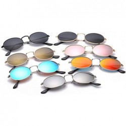 Goggle Stylish Sunglasses Metallic Round Frame Sunglasses Color Film Reflective Sunglasses Fashion Glasses - CC18TKL0LNO $11.64