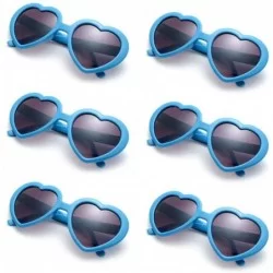 Oversized 6 Neon Colors Heart Shape Party Favors Sunglasses - Multi Packs - 6-pack Blue - CI182KCOA0X $12.51