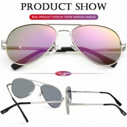 Round Polarized Aviator Sunglasses for Men Women Vintage Round Metal Sun Glasses 100% UV400 Protection - CX194LCTRRX $16.32