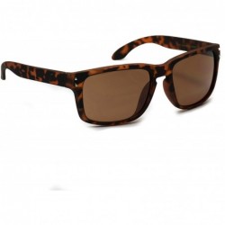 Sport Square Matte Frame Mirrored Lens Active Sport Rectangular UV Men Sunglasses - Tortoise Frame / Brown Lens - CG12MAEF8VR...