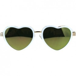 Oval Heart Shape Sunglasses Womens Cute Heart Frame Mirror Lens UV 400 - White - CB18G8GHEZ3 $11.55