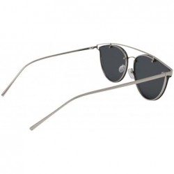 Oversized Flat Round Cutout Sunglasses With Case - Black - C518577XLXS $20.75