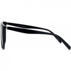 Oversized Womens Trendy Fashion Sunglasses Oversized Boyfriend Shades UV 400 - Black (Smoke) - CT18T76EI0L $14.15